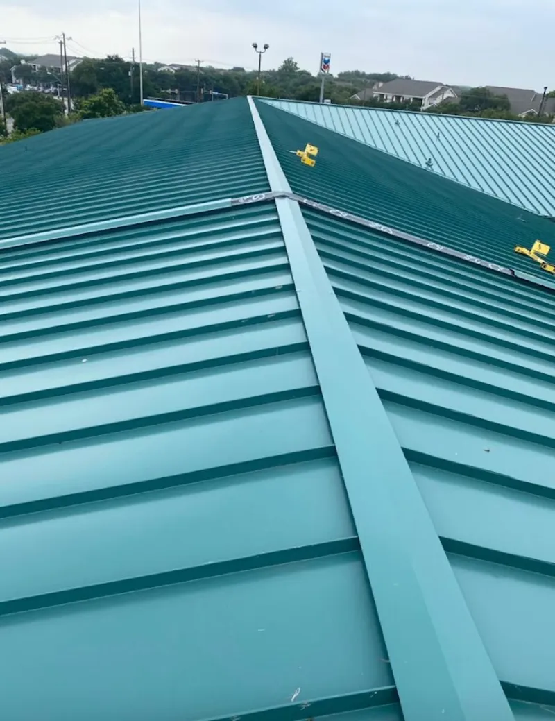 Green commercial metal roof ridge and valley for Metal Roof Repair in Marco Island